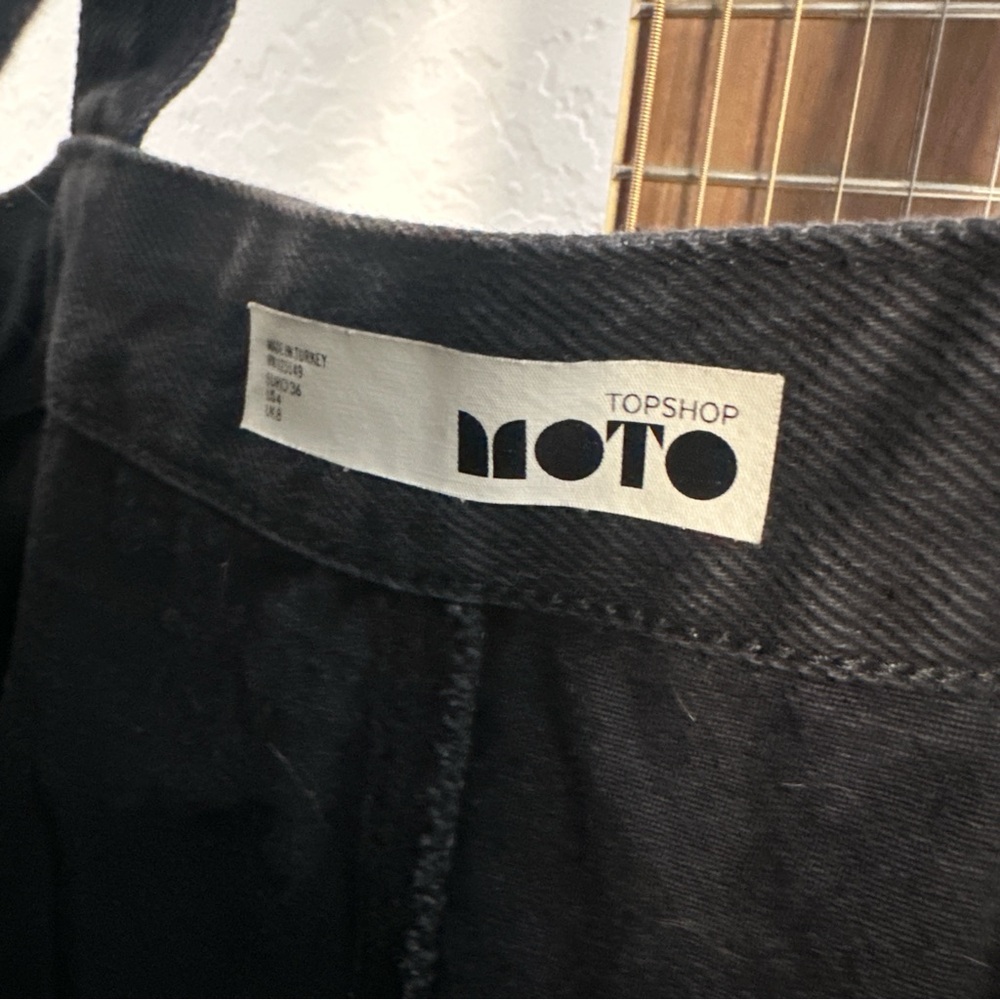 Topshop MOTO Black Denim Dress with Button Front Jumper - Picture 6 of 9